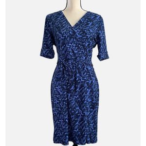 APT 9 Blue Snakeskin Faux Wrap Dress